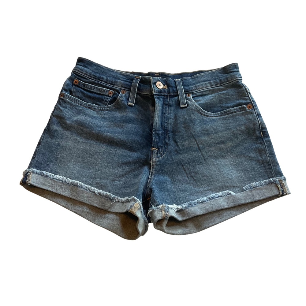 J. Crew Mercantile Denim Shorts Frayed Hem Cuffed Women's‎ Size 25